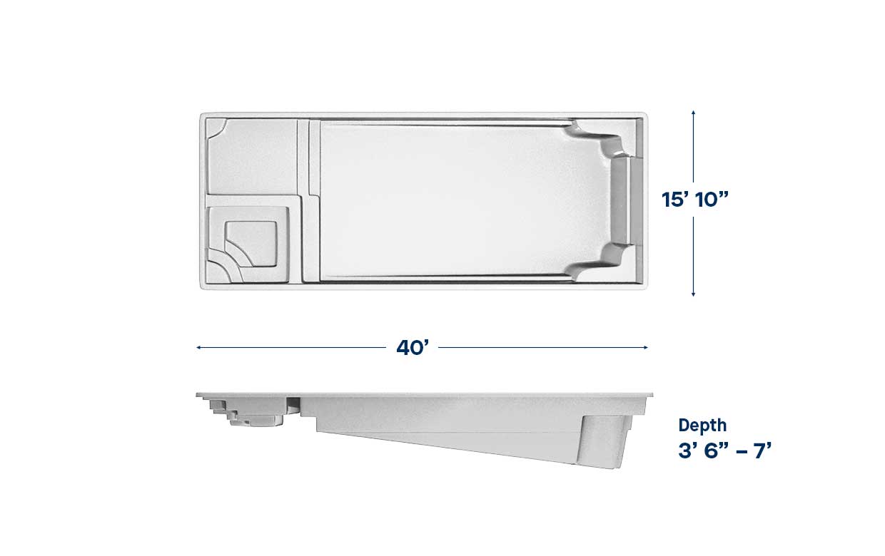 Astoria 1640 Fiberglass Pool Specifications