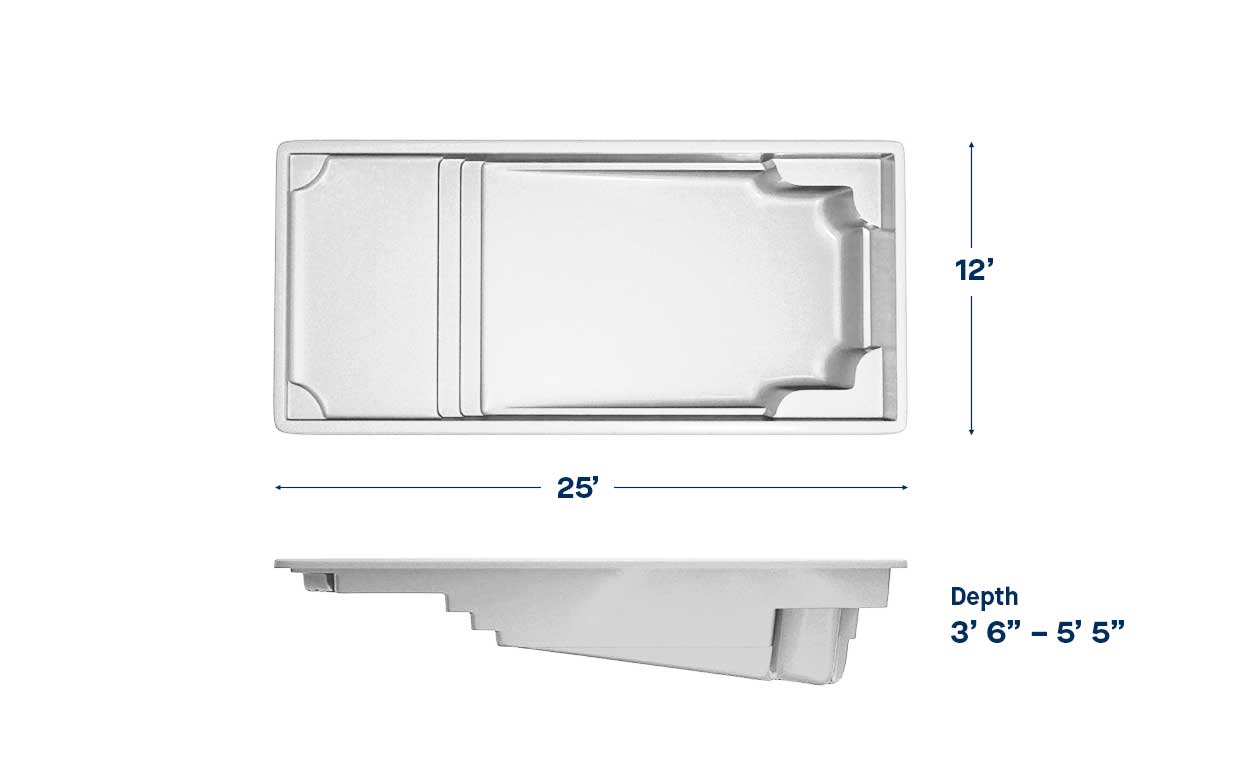 Corinthian 1225 Fiberglass Pool Specifications