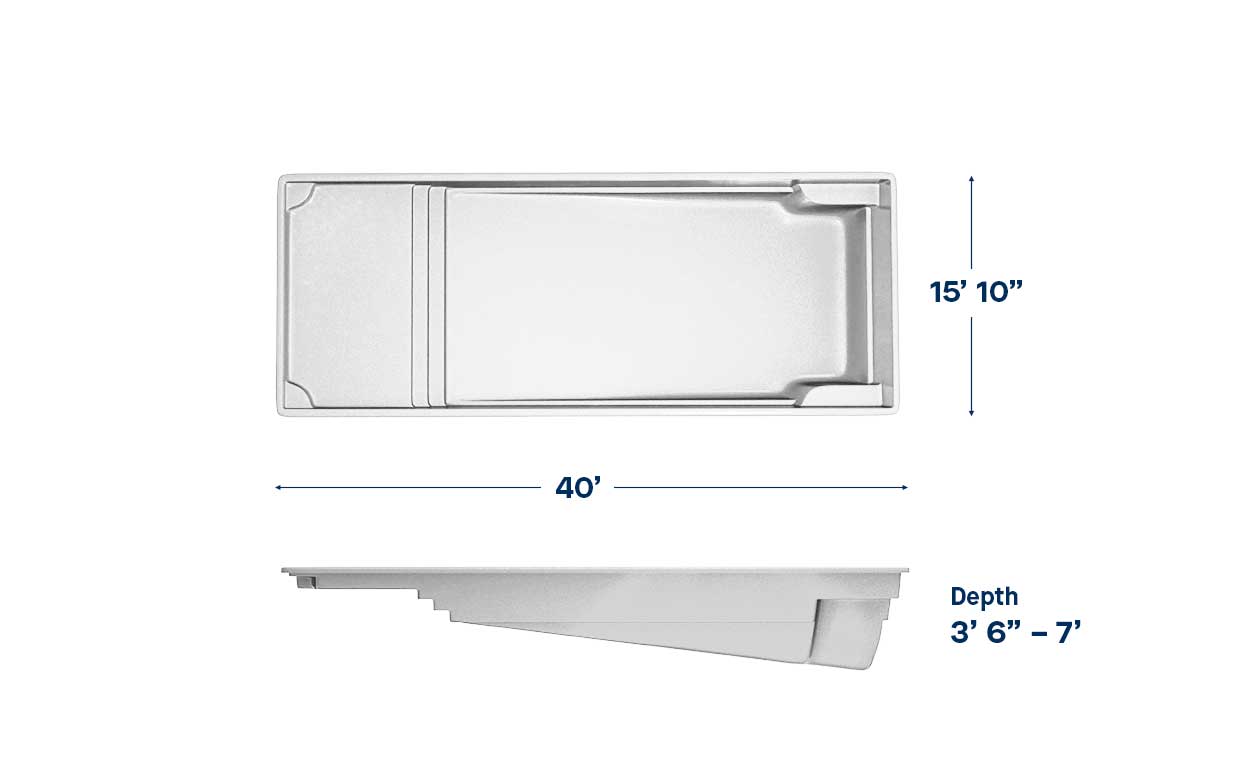 Corinthian 1640 Fiberglass Pool Specifications