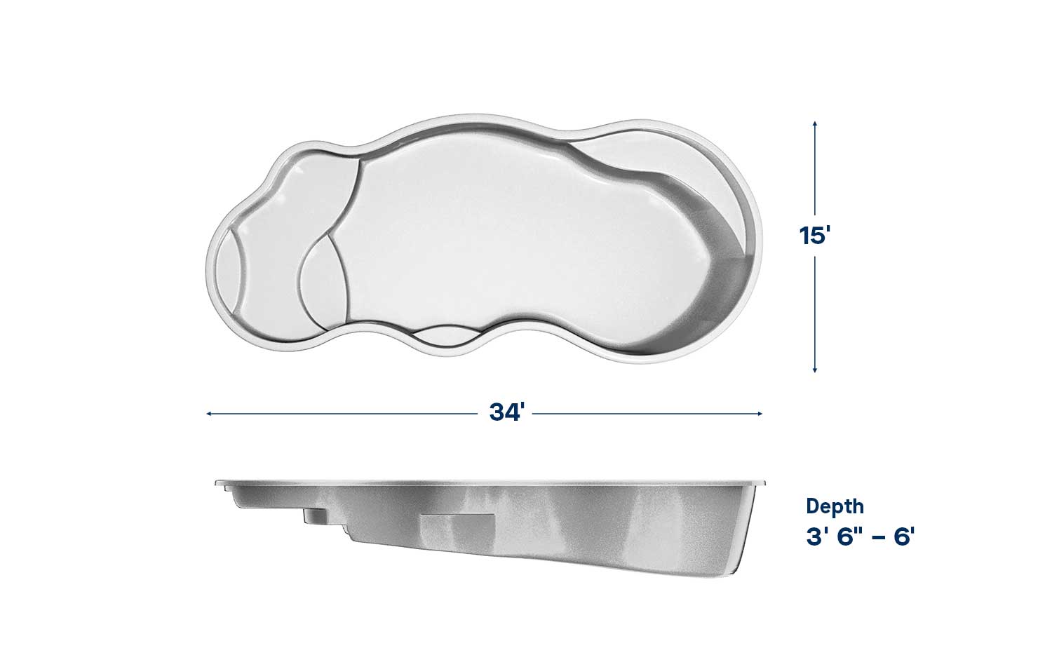 Fiji 1534 Fiberglass Pool Specifications