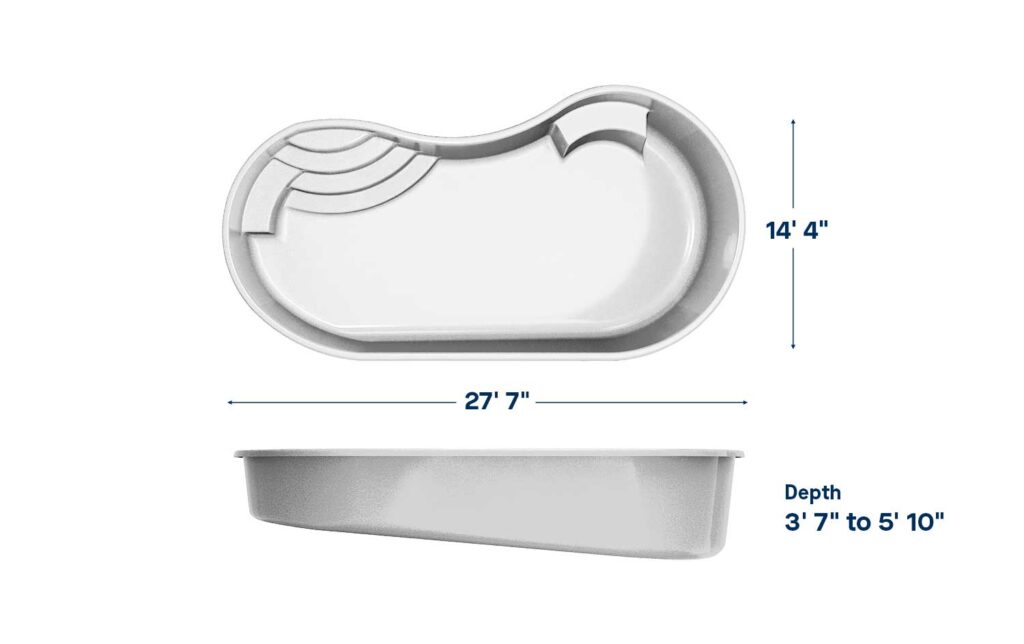 Jamaica 1428 Fiberglass Pool Specifications